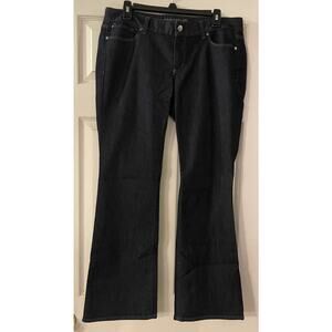 Ann Taylor Denim Dark Blue Modern Flared Womens Jeans Sz 12P 12 Petite